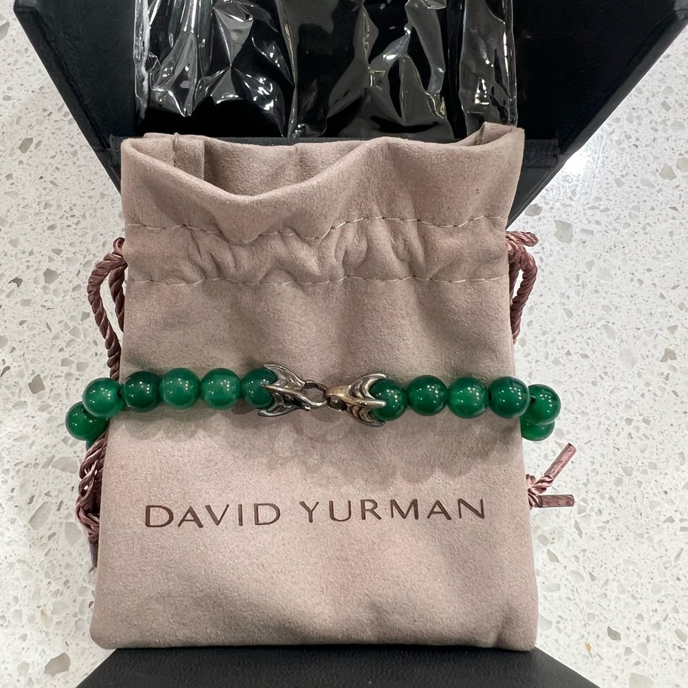 David Yurman Emerald Green Spiritual Beaded Bracelet